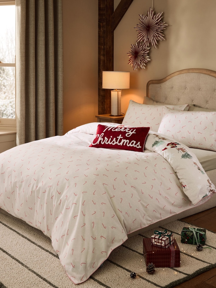 Santa Scene Cotton Christmas Duvet Cover and Pillowcase Set - Bild 2 von 6 Santa Scene Cotton Christmas Duvet Cover and Pillowcase Set - Bild 2 von 6