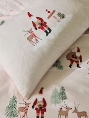 Santa Scene Cotton Christmas Duvet Cover and Pillowcase Set - Bild 4 von 6