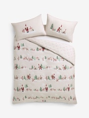 Santa Scene Cotton Christmas Duvet Cover and Pillowcase Set - Bild 5 von 6