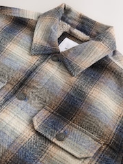 Ecru/Navy Check Borg Lined Shacket - Image 9 of 11