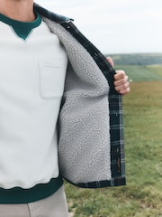 Dark Green Borg Lined Check Shacket - Image 8 of 11