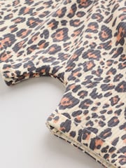 Pink and Leopard Printed Button T-Shirt Jersey Baby Rompers 3 Pack - Image 12 of 14