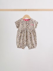 Pink and Leopard Printed Button T-Shirt Jersey Baby Rompers 3 Pack - Image 3 of 14