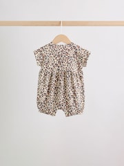 Pink and Leopard Printed Button T-Shirt Jersey Baby Rompers 3 Pack - Image 4 of 14