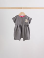Pink and Leopard Printed Button T-Shirt Jersey Baby Rompers 3 Pack - Image 6 of 14