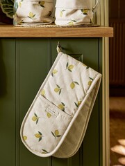 Sophie Allport Natural Lemons Linen Double Oven Gloves - Image 1 of 3