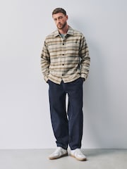 Ecru Check Wool Blend Shacket - Image 2 of 5