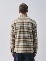 Ecru Check Wool Blend Shacket - Image 3 of 5