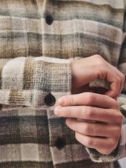 Ecru Check Wool Blend Shacket - Image 5 of 5