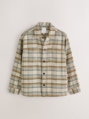 Ecru - Check Wool Blend Shacket - Obraz 6 z 8