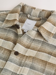 Ecru - Check Wool Blend Shacket - Obraz 7 z 8