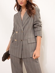 Lipsy Tailored Check Double Breasted Blazer - Imagen 1 de 5