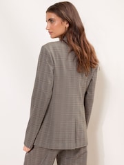 Lipsy x Gemma Owen Grey Tailored Check Double Breasted Blazer - Image 7 of 7