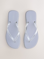 Silver Square Toe Flip Flops - Image 1 of 5