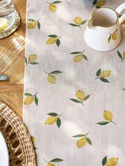 Sophie Allport Natural Lemons Linen Table Runner - Image 2 of 3