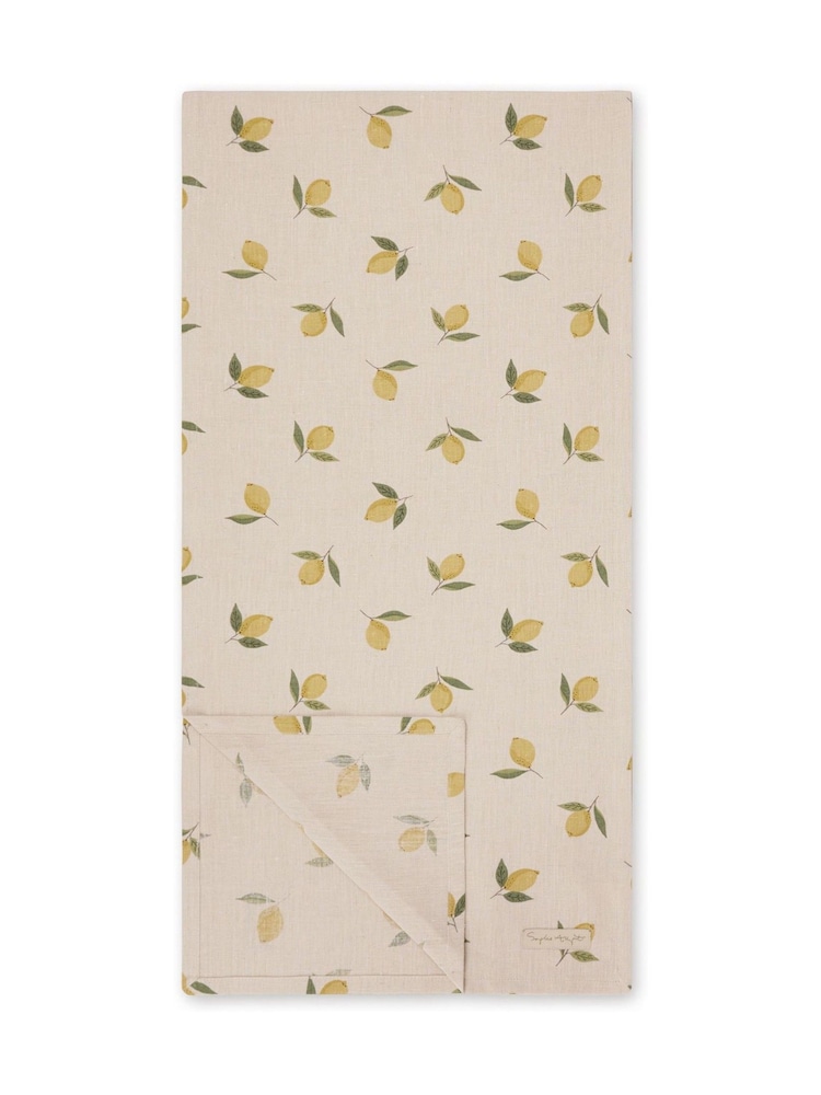 Sophie Allport Natural Lemons Linen Table Runner - Image 3 of 3 Sophie Allport Natural Lemons Linen Table Runner - Image 3 of 3