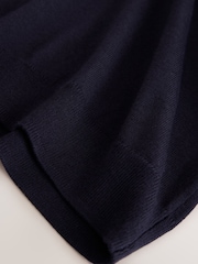 Navy Blue Cotton Rich Soft Touch Long Sleeve Crew Neck Jumper - Image 7 of 8