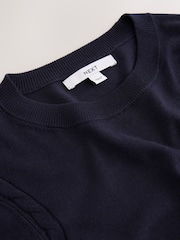 Navy Blue Cotton Rich Soft Touch Long Sleeve Crew Neck Jumper - Image 8 of 8