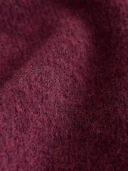 Burgundy Red Long Sleeve Crew Neck Knitted Jumper With Wool - Image 2 of 3