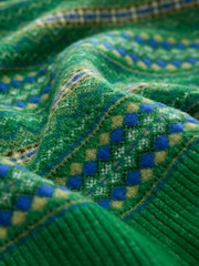 Green Fairisle Supersoft Crew Neck Long Sleeve Jumper - Image 2 of 3