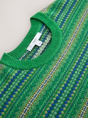 Green Fairisle Supersoft Crew Neck Long Sleeve Jumper - Image 3 of 3