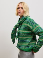 Yaşıl Fairisle - Supersoft Crew Neck Long Sleeve Jumper - 9şəkildən 5 şəkil