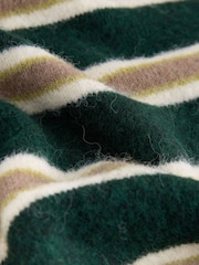 Green/Camel Stripe Long Sleeve Crew Neck Knitted Jumper With Wool - Image 10 of 10