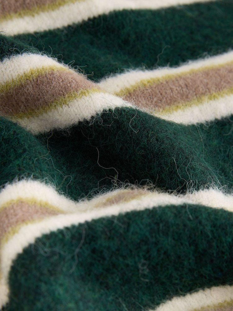 Green/Camel Stripe Long Sleeve Crew Neck Knitted Jumper With Wool - Image 10 of 10 Green/Camel Stripe Long Sleeve Crew Neck Knitted Jumper With Wool - Image 10 of 10