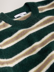Green/Camel Stripe - Long Sleeve Crew Neck Knitted Jumper - Bild 8 von 9
