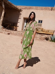 Love & Roses Green Kalahari Beaded Kimono Sleeve Midi Dress - Image 3 of 5