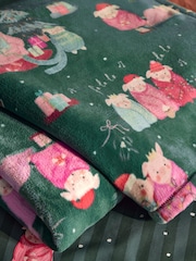 Navy Christmas Pigs in Blanket Fleece Throw - Image 4 of 7