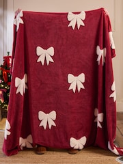 Red Fleece Bow Throw - Image 3 of 6