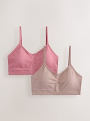 Mocha Brown Seam Free Crop Tops 2 Pack (7-16yrs) - Image 1 of 7