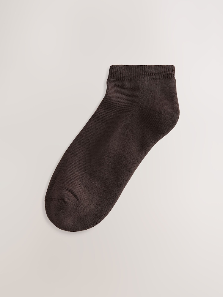 Chocolate Brown Cushion Sole Trainer Socks 4 Pack - Image 2 of 7