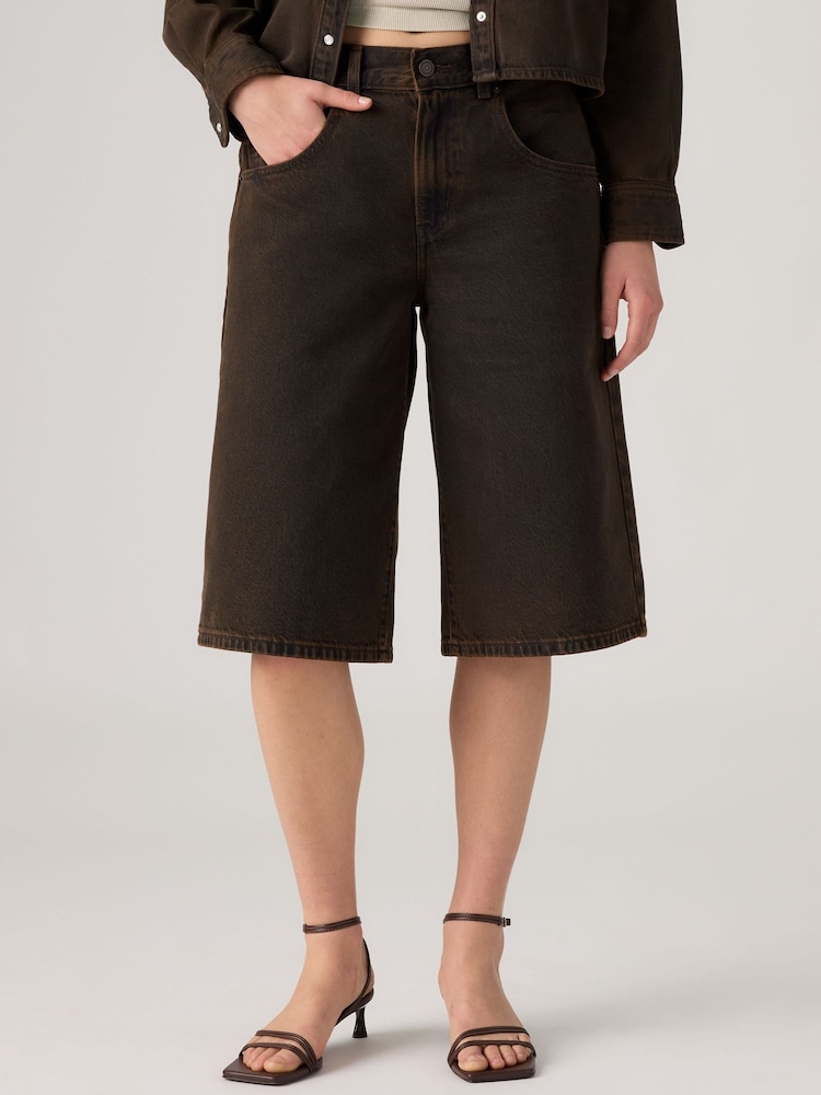 Levi's® Dark Brown Denim Jort Shorts - Image 1 of 4