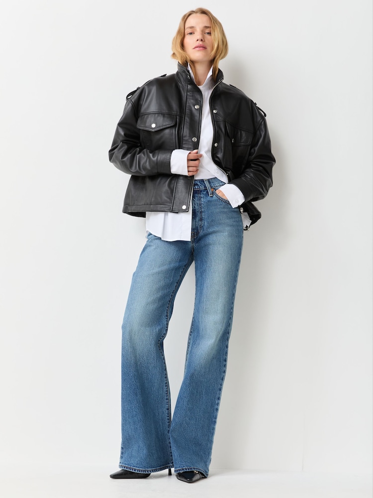 Միջին կապույտ ջինսե - Levi's® Ribcage Flare Bootcut Jeans - Պատկեր 2 5-ից