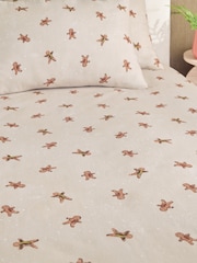 Natural Gingerbread Christmas Brushed Fitted Sheet and Pillowcase Set - Image 1 of 2