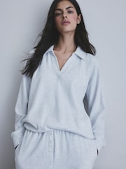 Grey Cosy Waffle Rugby Long Sleeve Pyjamas - Image 4 of 5