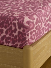 Pink Leopard Brushed Fitted Sheet and Pillowcase Set - Image 2 of 2