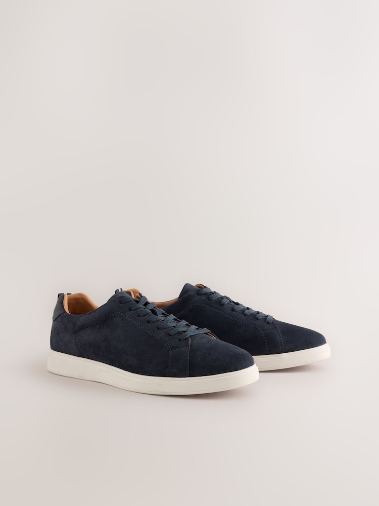 Navy Smart Casual Suede Longline Trainers - Image 1 of 7