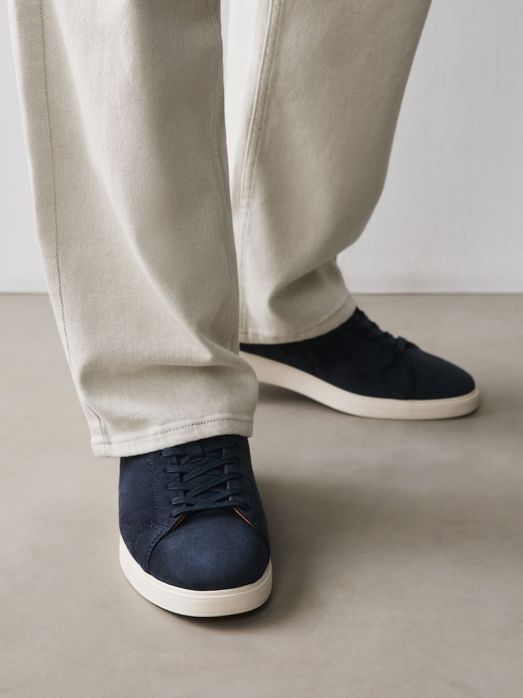 Navy Smart Casual Suede Longline Trainers - Image 2 of 7