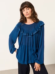 FatFace Ginny Teal Blue Petite Blouse - Image 1 of 6