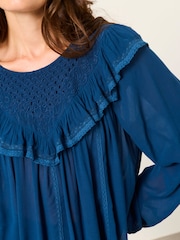 FatFace Ginny Teal Blue Petite Blouse - Image 3 of 6