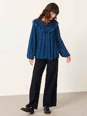 FatFace Ginny Teal Blue Petite Blouse - Image 4 of 6