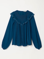 FatFace Ginny Teal Blue Petite Blouse - Image 6 of 6