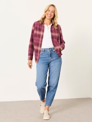 FatFace Olivia Pink Petite Check Shirt - Image 4 of 6