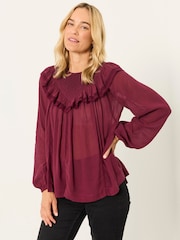 FatFace Ginny Dark Purple Petite Blouse - Image 1 of 5