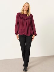 FatFace Ginny Dark Purple Petite Blouse - Image 4 of 5