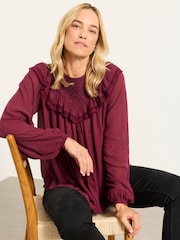FatFace Ginny Dark Purple Petite Blouse - Image 5 of 5