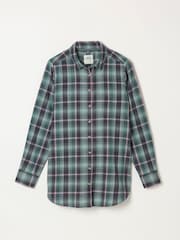 FatFace Olivia Teal Blue Petite Check Shirt - Image 6 of 6